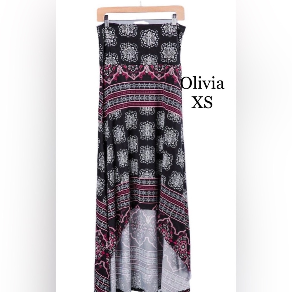 Black and Pink Patterned Women's Skirt